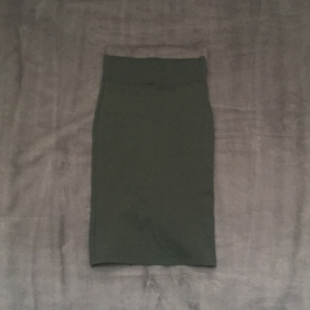 olive green pencil skirt